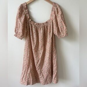 Reformation floral cotton puff sleeve mini
